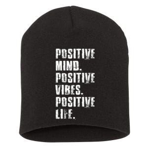 Positive Mind Positive Vibes Positive Life Motivational Short Acrylic Beanie