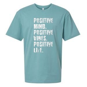 Positive Mind Positive Vibes Positive Life Motivational Sueded Cloud Jersey T-Shirt