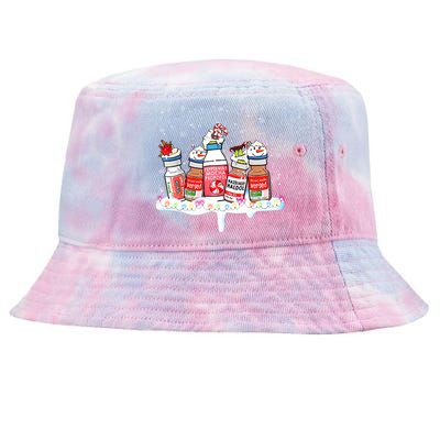 Peppermint Mocha Propofol Cute Christmas Nurse Er Ed Icu Meaningful Gift Tie-Dyed Bucket Hat