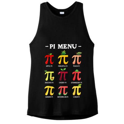Pi Menu Pi Day 314 Math Teacher Pi Symbol Funny Pie Pun Ladies PosiCharge Tri-Blend Wicking Tank
