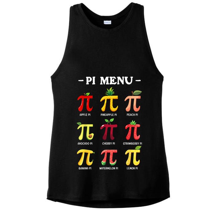 Pi Menu Pi Day 314 Math Teacher Pi Symbol Funny Pie Pun Ladies PosiCharge Tri-Blend Wicking Tank