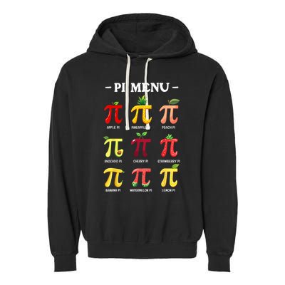 Pi Menu Pi Day 314 Math Teacher Pi Symbol Funny Pie Pun Garment-Dyed Fleece Hoodie