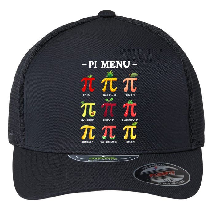 Pi Menu Pi Day 314 Math Teacher Pi Symbol Funny Pie Pun Flexfit Unipanel Trucker Cap