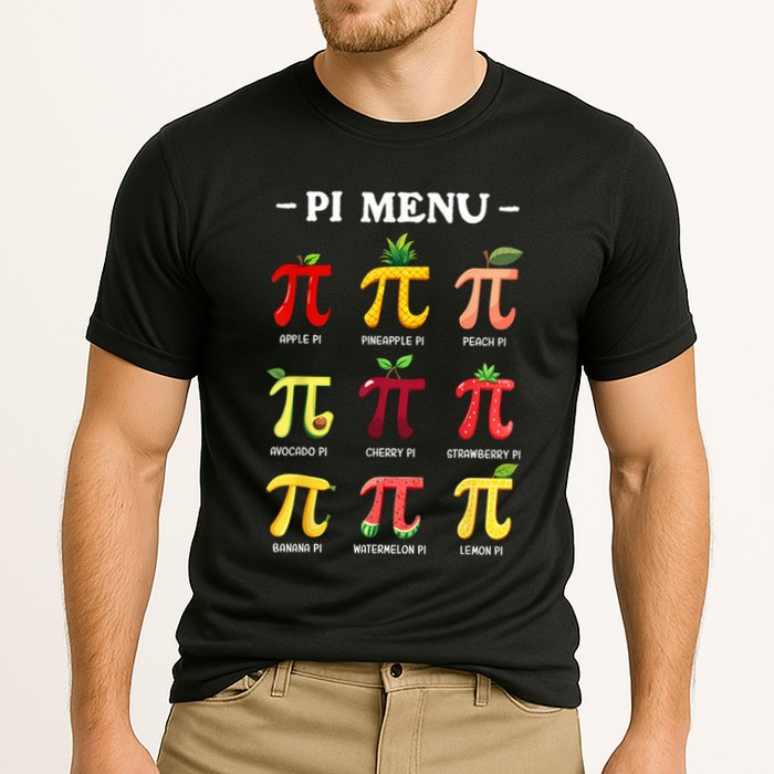 Pi Menu Pi Day 314 Math Teacher Pi Symbol Funny Pie Pun Performance Shirt