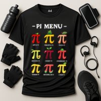 Pi Menu Pi Day 314 Math Teacher Pi Symbol Funny Pie Pun Performance Shirt