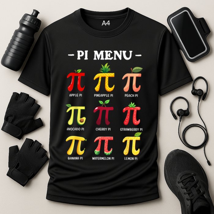 Pi Menu Pi Day 314 Math Teacher Pi Symbol Funny Pie Pun Performance Shirt