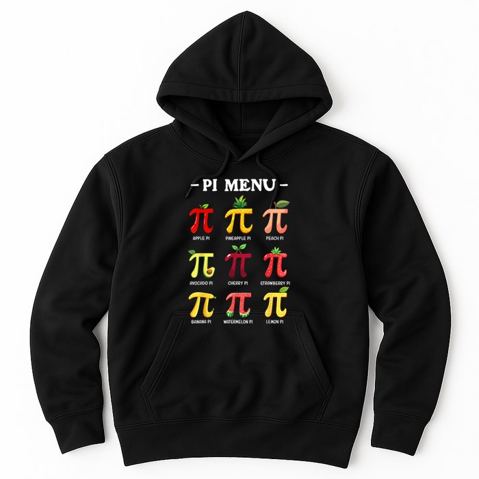 Pi Menu Pi Day 314 Math Teacher Pi Symbol Funny Pie Pun Hoodie