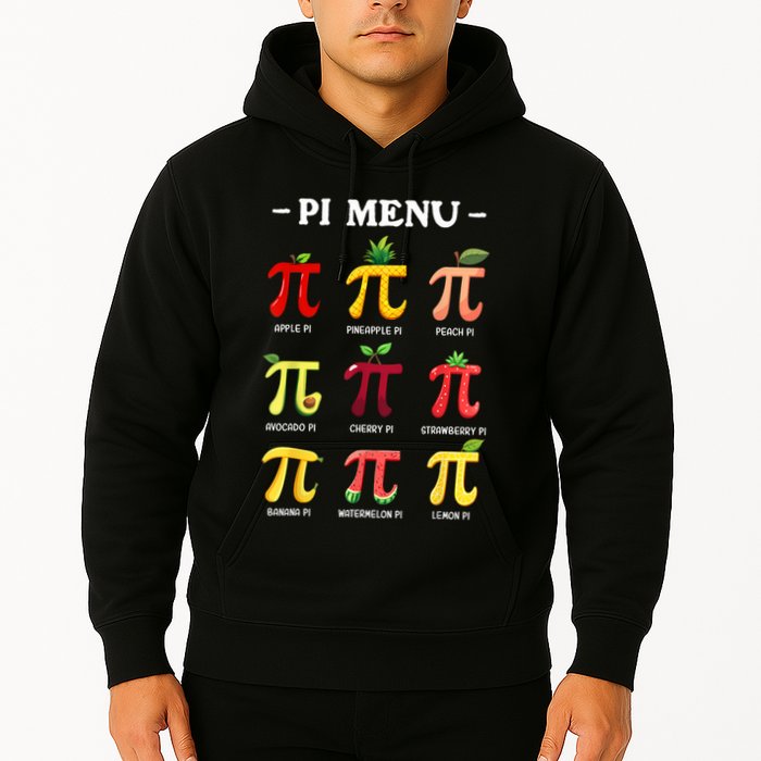 Pi Menu Pi Day 314 Math Teacher Pi Symbol Funny Pie Pun Hoodie