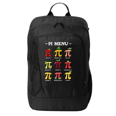 Pi Menu Pi Day 314 Math Teacher Pi Symbol Funny Pie Pun City Backpack