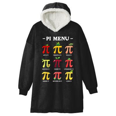 Pi Menu Pi Day 314 Math Teacher Pi Symbol Funny Pie Pun Hooded Wearable Blanket