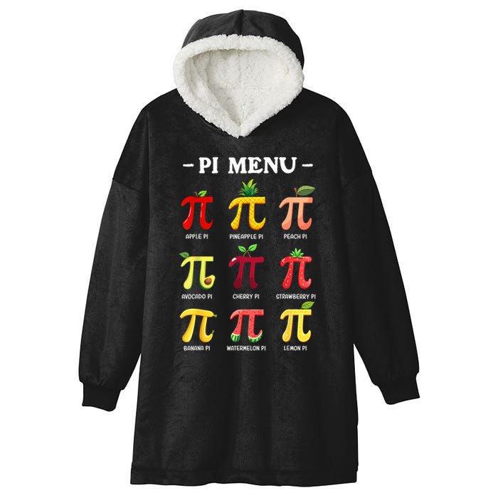 Pi Menu Pi Day 314 Math Teacher Pi Symbol Funny Pie Pun Hooded Wearable Blanket