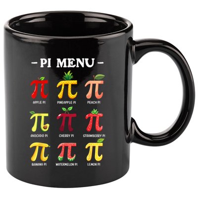 Pi Menu Pi Day 314 Math Teacher Pi Symbol Funny Pie Pun 11oz C Handle Ceramic Mug