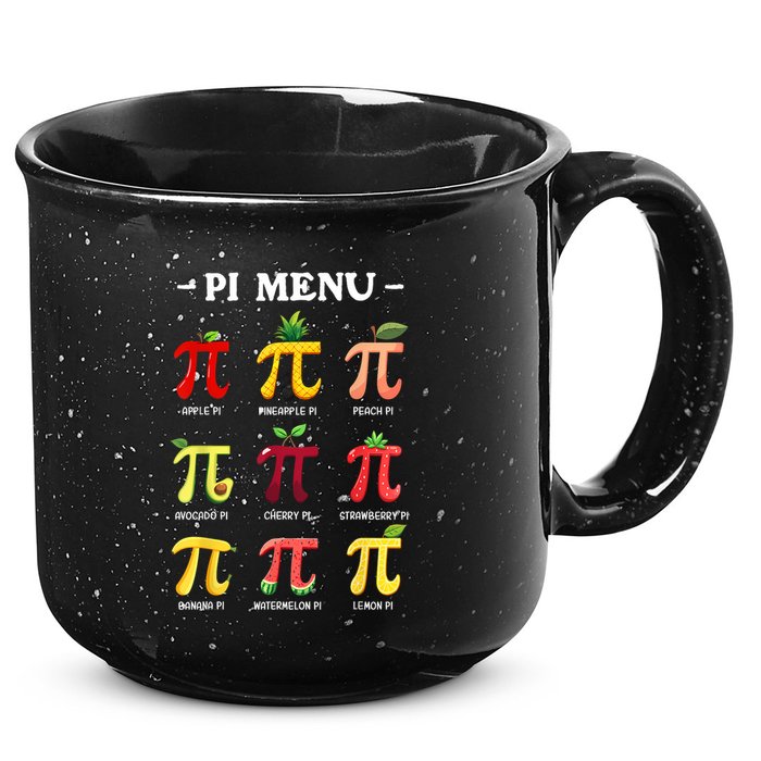 Pi Menu Pi Day 314 Math Teacher Pi Symbol Funny Pie Pun 15oz Campfire Ceramic Mug