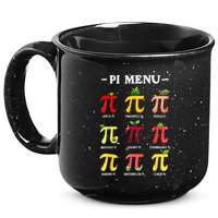 Pi Menu Pi Day 314 Math Teacher Pi Symbol Funny Pie Pun 15oz Campfire Ceramic Mug