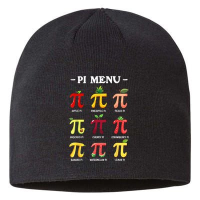 Pi Menu Pi Day 314 Math Teacher Pi Symbol Funny Pie Pun Sustainable Beanie