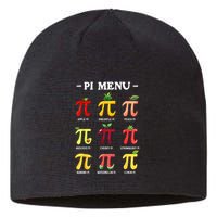Pi Menu Pi Day 314 Math Teacher Pi Symbol Funny Pie Pun Sustainable Beanie
