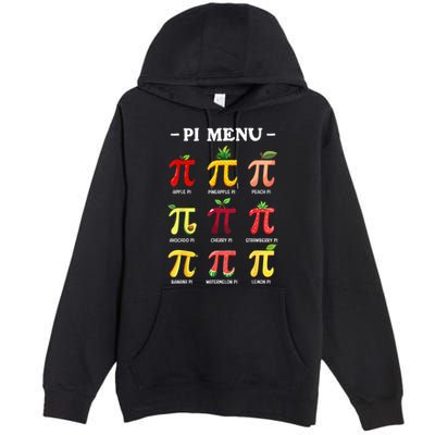 Pi Menu Pi Day 314 Math Teacher Pi Symbol Funny Pie Pun Premium Pullover Hoodie