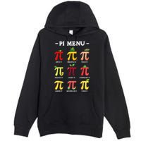 Pi Menu Pi Day 314 Math Teacher Pi Symbol Funny Pie Pun Premium Pullover Hoodie