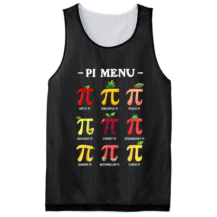 Pi Menu Pi Day 314 Math Teacher Pi Symbol Funny Pie Pun Mesh Reversible Basketball Jersey Tank