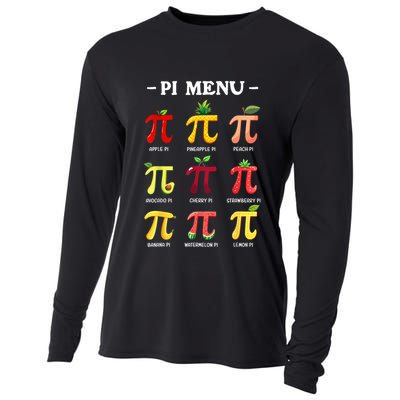 Pi Menu Pi Day 314 Math Teacher Pi Symbol Funny Pie Pun Cooling Performance Long Sleeve Crew