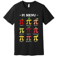 Pi Menu Pi Day 314 Math Teacher Pi Symbol Funny Pie Pun Premium T-Shirt
