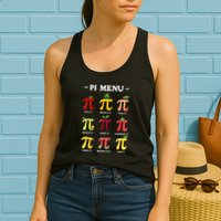 Pi Menu Pi Day 314 Math Teacher Pi Symbol Funny Pie Pun Womens Tank Top