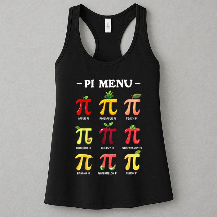 Pi Menu Pi Day 314 Math Teacher Pi Symbol Funny Pie Pun Womens Tank Top