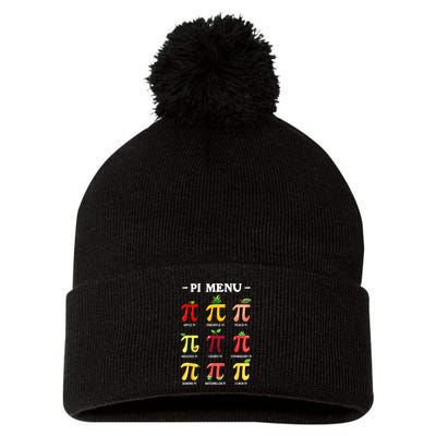 Pi Menu Pi Day 314 Math Teacher Pi Symbol Funny Pie Pun Pom Pom 12in Knit Beanie