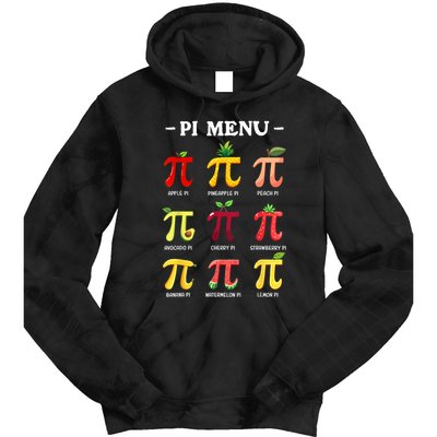 Pi Menu Pi Day 314 Math Teacher Pi Symbol Funny Pie Pun Tie Dye Hoodie