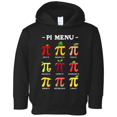 Pi Menu Pi Day 314 Math Teacher Pi Symbol Funny Pie Pun Toddler Hoodie