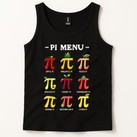 Pi Menu Pi Day 314 Math Teacher Pi Symbol Funny Pie Pun Tank Top