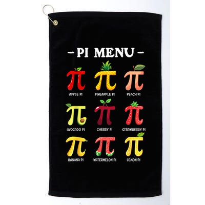 Pi Menu Pi Day 314 Math Teacher Pi Symbol Funny Pie Pun Golf Towel