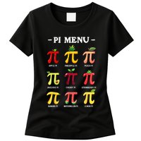 Pi Menu Pi Day 314 Math Teacher Pi Symbol Funny Pie Pun Womens T-Shirt