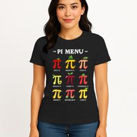 Pi Menu Pi Day 314 Math Teacher Pi Symbol Funny Pie Pun Womens T-Shirt