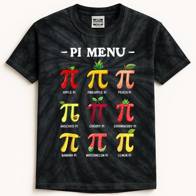 Pi Menu Pi Day 314 Math Teacher Pi Symbol Funny Pie Pun Kids Tie-Dye T-Shirt