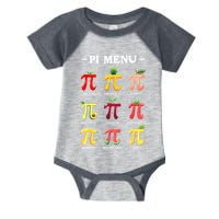 Pi Menu Pi Day 314 Math Teacher Pi Symbol Funny Pie Pun Infant Baby Jersey Bodysuit