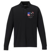 Proud Miniature Poodle Mom American Flag patriotic gift dog Performance Long Sleeve Polo