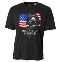 Proud Miniature Poodle Mom American Flag patriotic gift dog Cooling Performance Crew T-Shirt