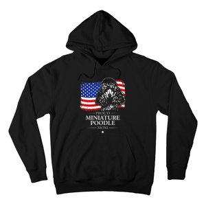 Proud Miniature Poodle Mom American Flag patriotic gift dog Hoodie