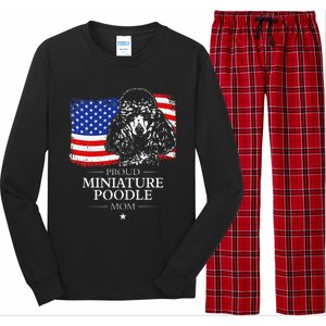 Proud Miniature Poodle Mom American Flag patriotic gift dog Long Sleeve Pajama Set