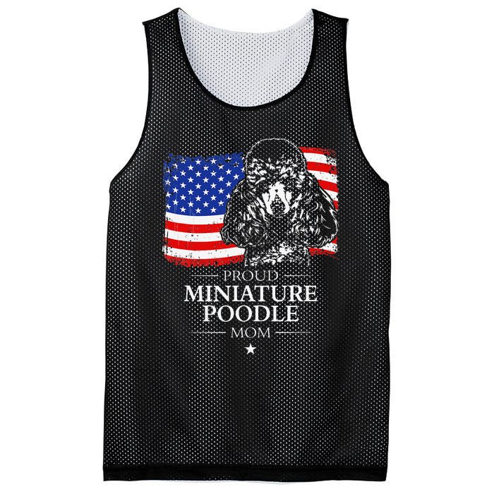 Proud Miniature Poodle Mom American Flag patriotic gift dog Mesh Reversible Basketball Jersey Tank