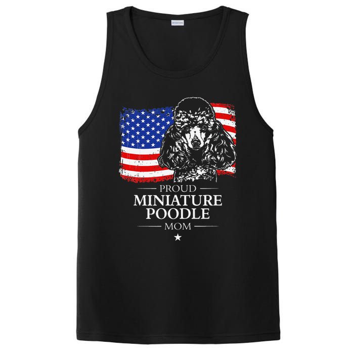 Proud Miniature Poodle Mom American Flag patriotic gift dog PosiCharge Competitor Tank