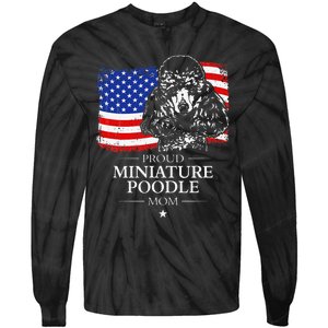 Proud Miniature Poodle Mom American Flag patriotic gift dog Tie-Dye Long Sleeve Shirt