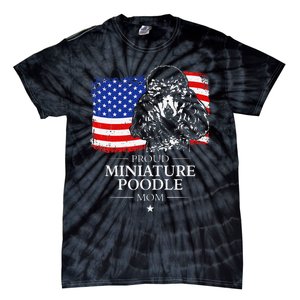 Proud Miniature Poodle Mom American Flag patriotic gift dog Tie-Dye T-Shirt