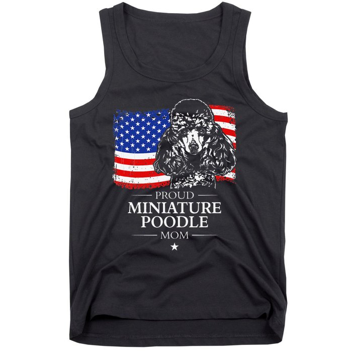 Proud Miniature Poodle Mom American Flag patriotic gift dog Tank Top