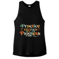 Practice Makes Progress Over Perfection Positive Motivation Ladies PosiCharge Tri-Blend Wicking Tank