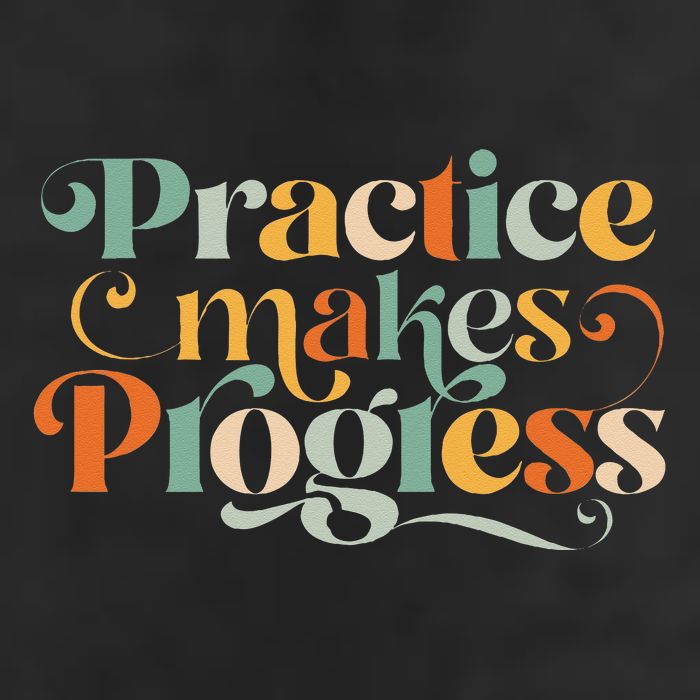 Practice Makes Progress Over Perfection Positive Motivation Cool Comfort Performance Bucket Hat