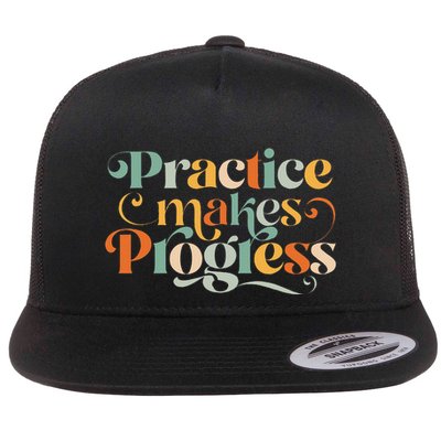 Practice Makes Progress Over Perfection Positive Motivation Flatbill Hat