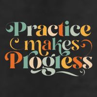 Practice Makes Progress Over Perfection Positive Motivation Crop Fleece Hoodie