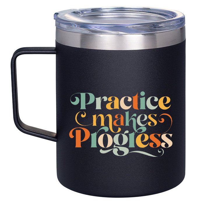 Practice Makes Progress Over Perfection Positive Motivation 12oz Stainless Steel Coffee Mug